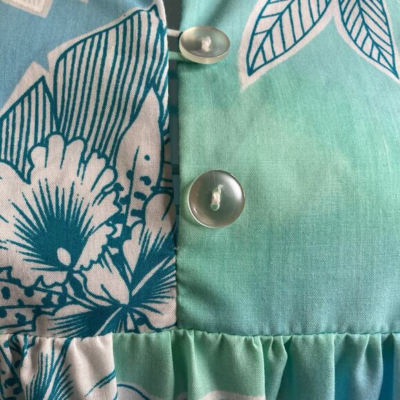 Vintage Made in Hawaii Women's Green Hibiscus‎ Leaf Dress Size 10 Aloha Tropical - Picture 7 of 10